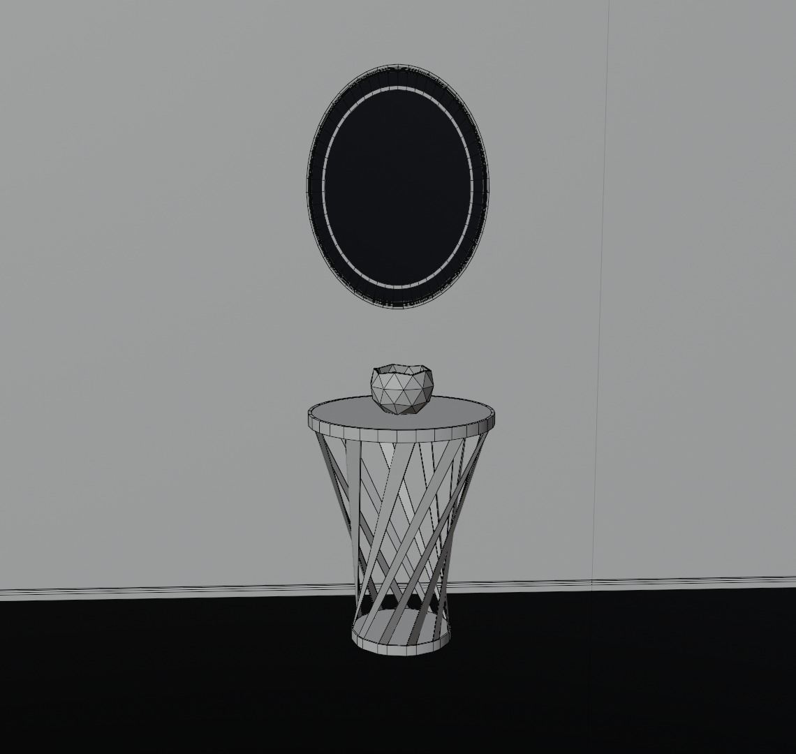 Table and Mirror Free 3D model_4