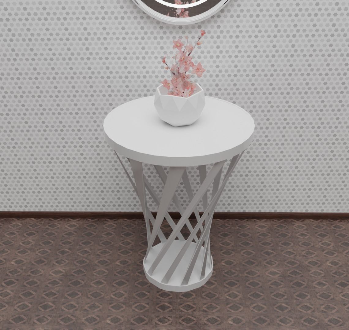 Table and Mirror Free 3D model_1