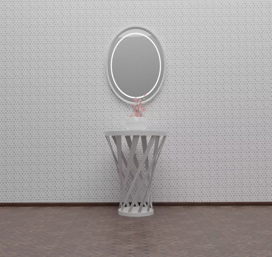 Table and Mirror Free 3D model_0