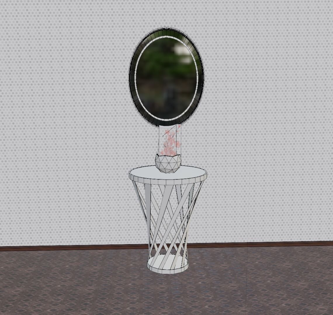 Table and Mirror Free 3D model_3