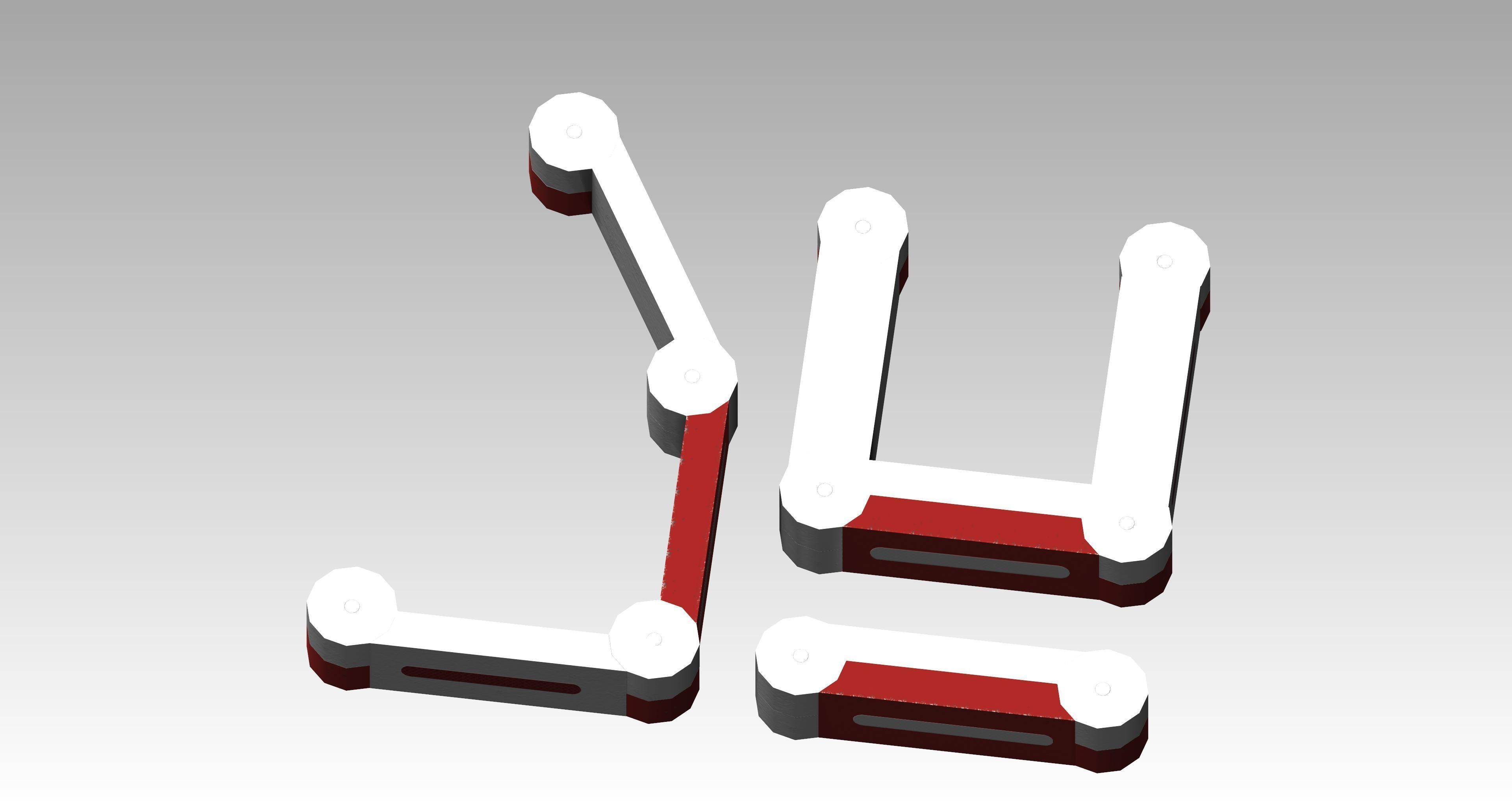 Red-white modular box barrier Low-poly 3D model_3