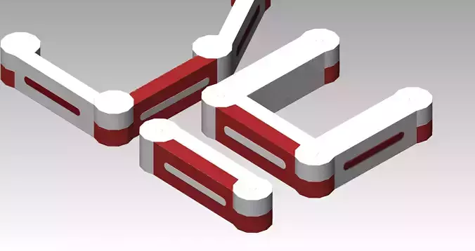 Red-white modular box barrier Low-poly 3D model