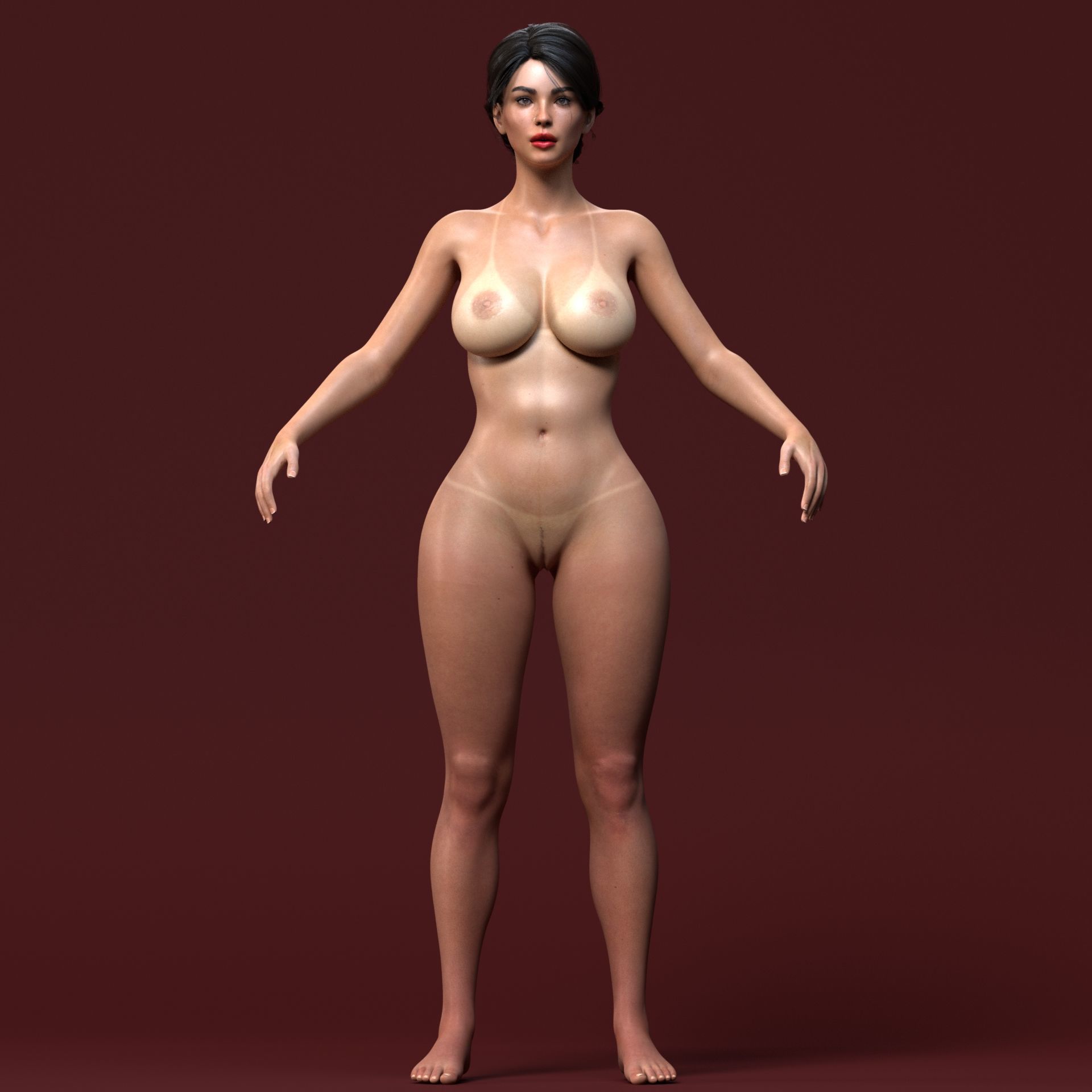 Realistic Female Character Fully Rigged 3d Model - Ruth Low-poly 3D model_7