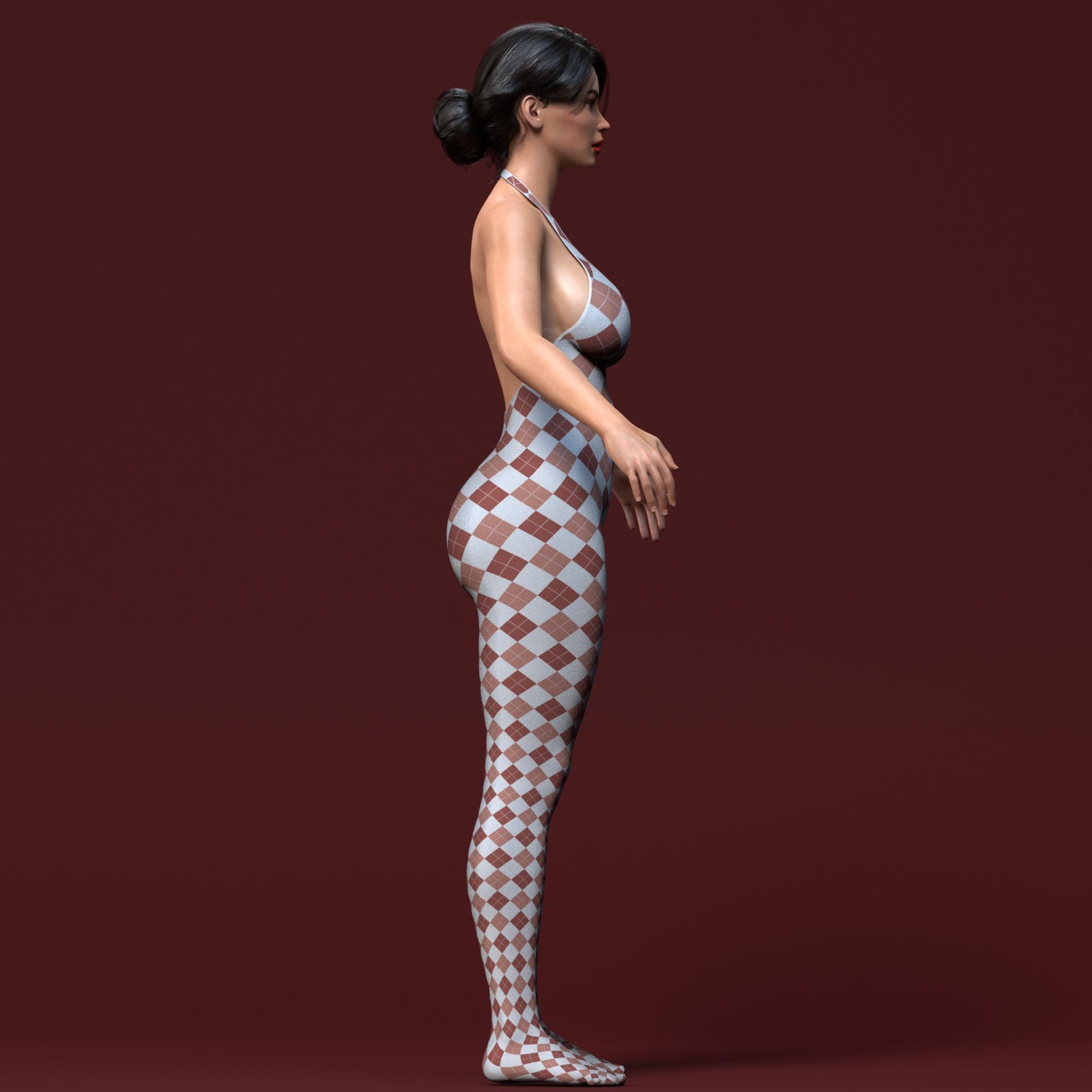 Realistic Female Character Fully Rigged 3d Model - Ruth Low-poly 3D model_6