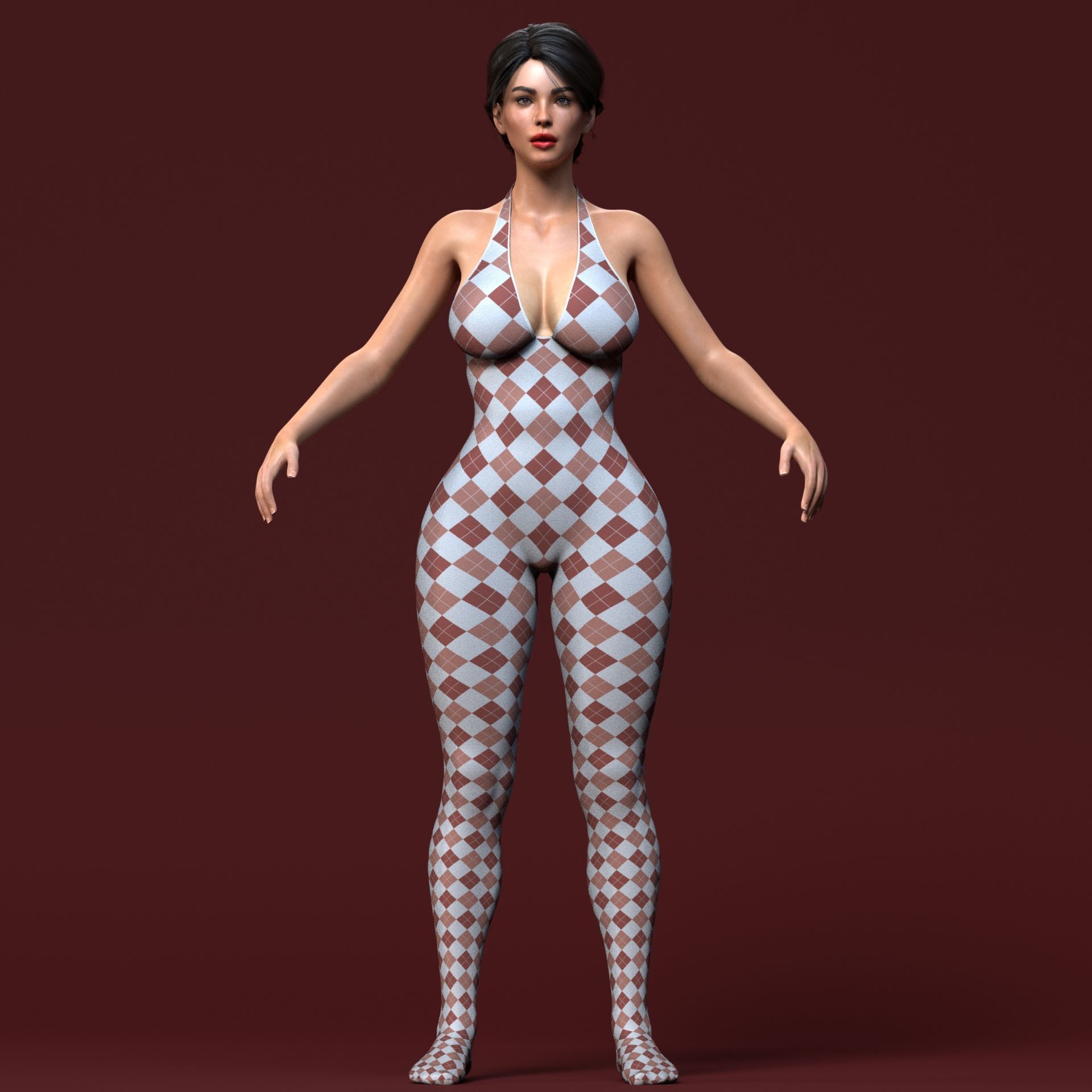 Realistic Female Character Fully Rigged 3d Model - Ruth Low-poly 3D model_3