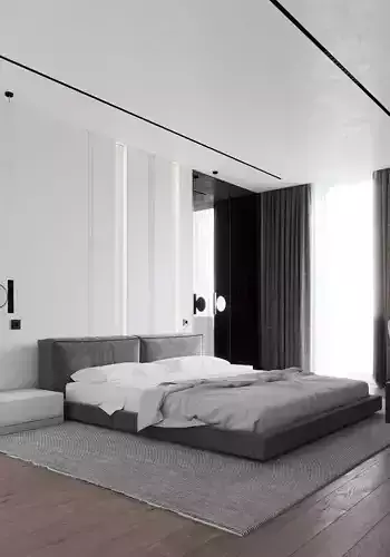 bedroom interior design style minimalism  3D model