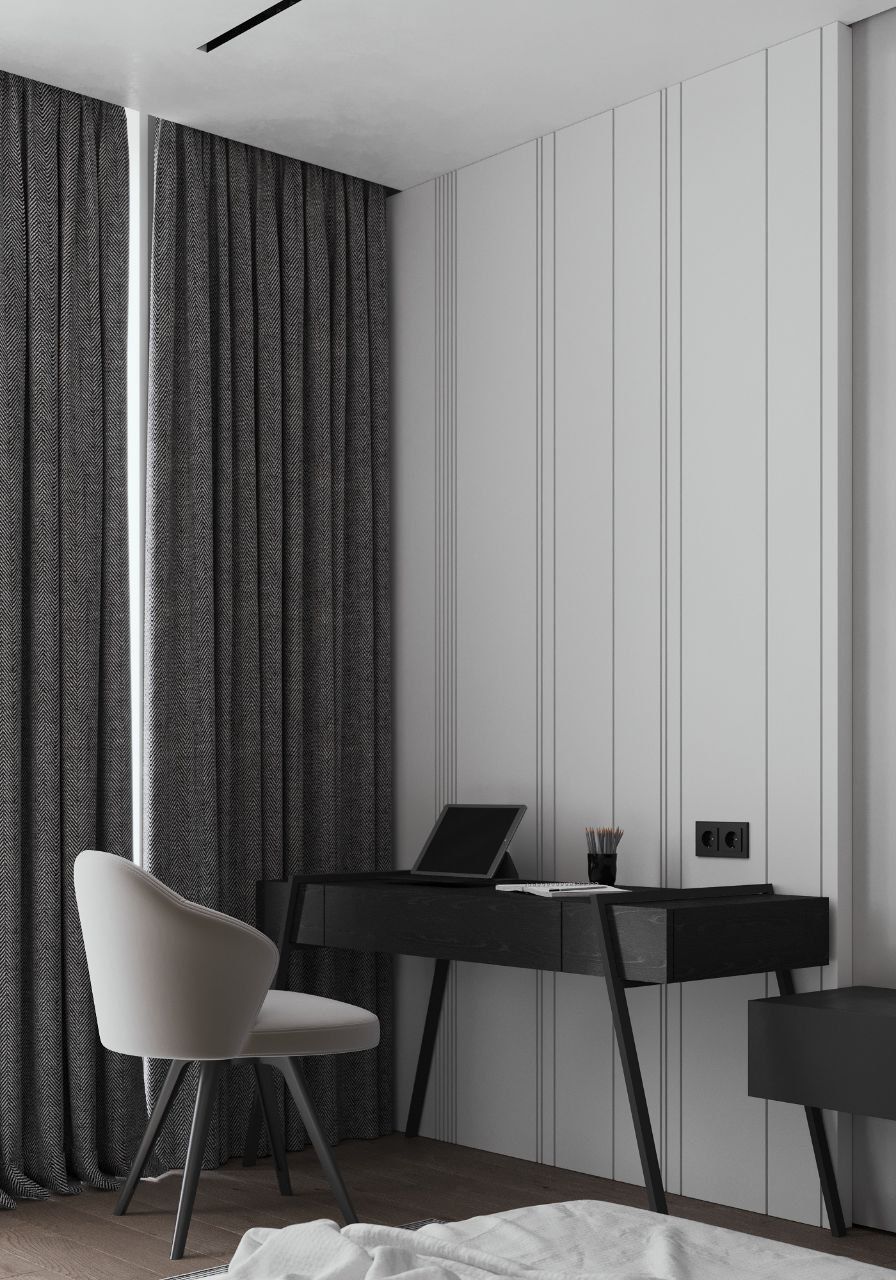 bedroom interior design style minimalism  3D model_3