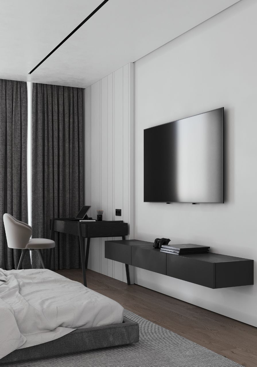 bedroom interior design style minimalism  3D model_1