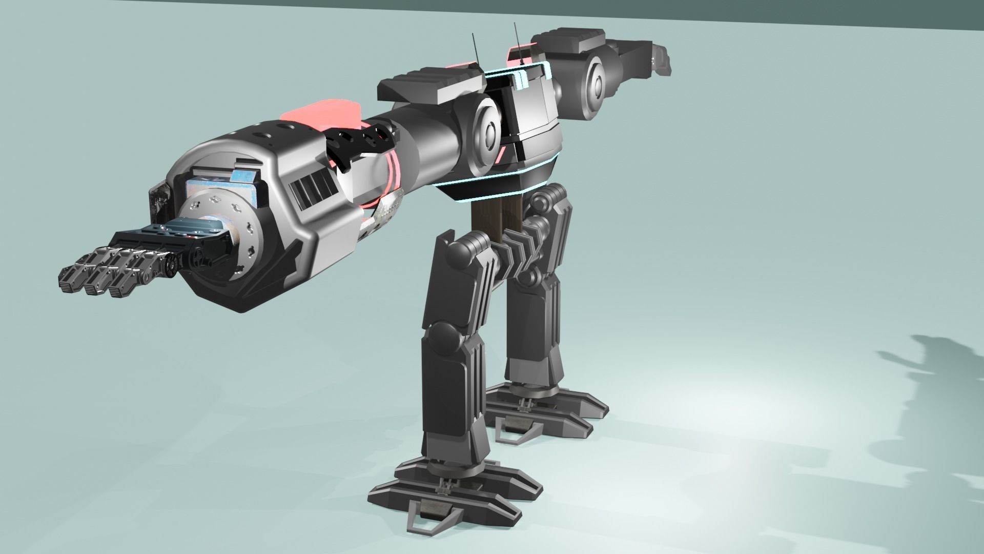 sci-fi robot model 3D model_2
