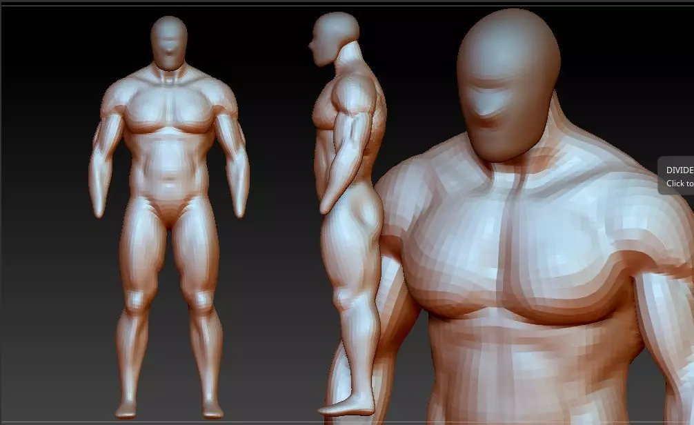 Man Body Base Low-poly 3D model