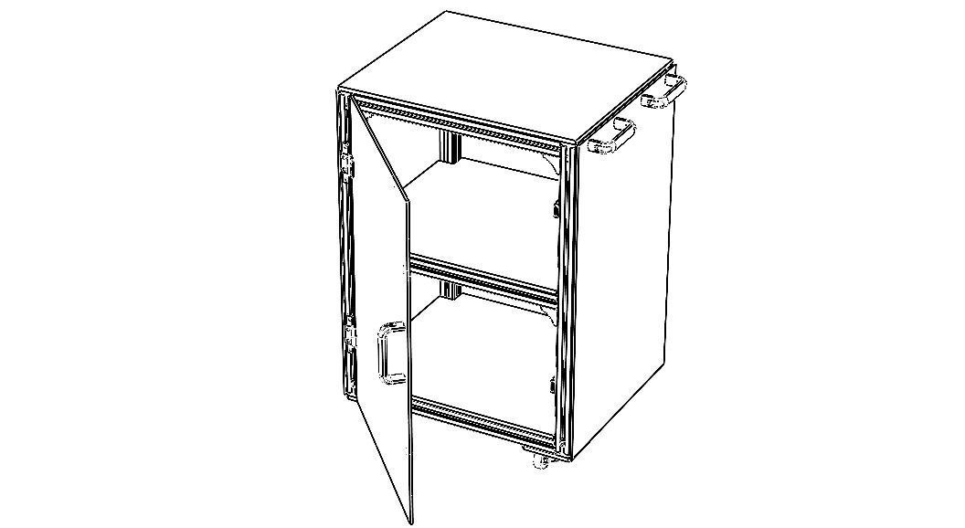 Industrial Aluminum Trolley - Enclosed 3D model_6