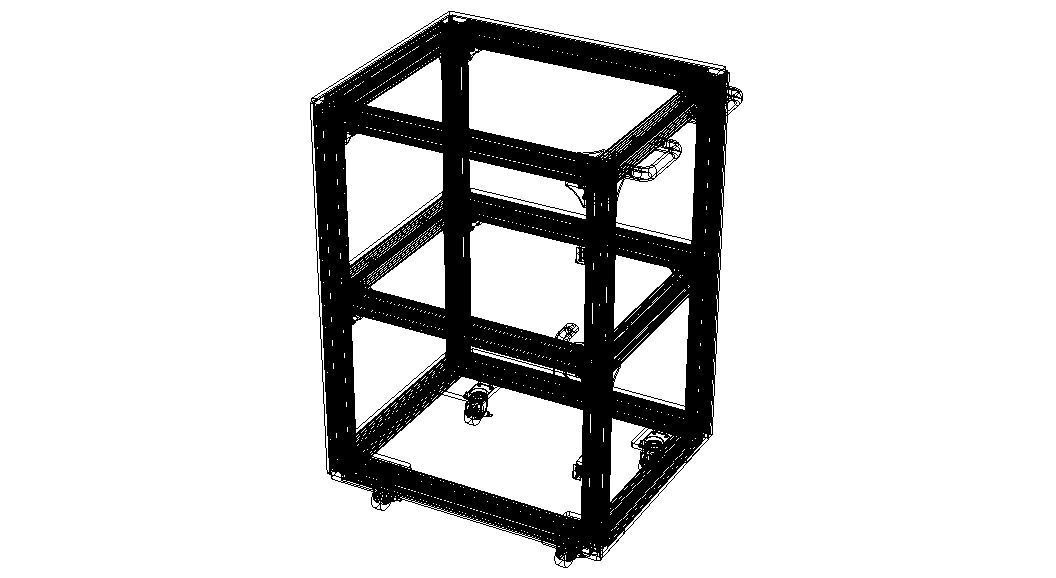 Industrial Aluminum Trolley - Enclosed 3D model_4