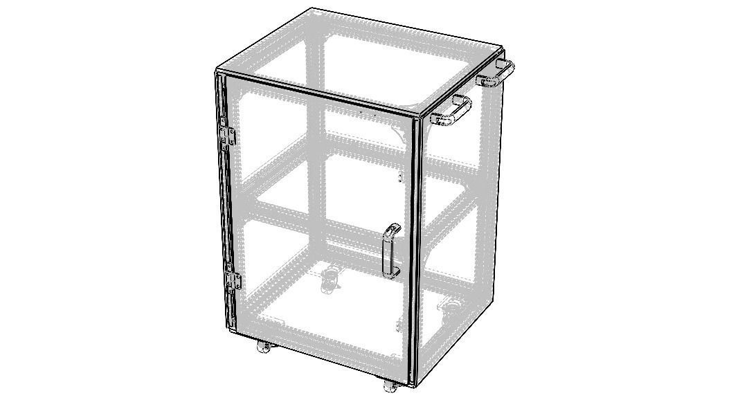 Industrial Aluminum Trolley - Enclosed 3D model_3