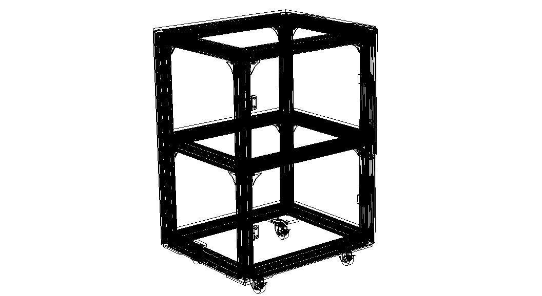 Industrial Aluminum Trolley - Enclosed 3D model_16