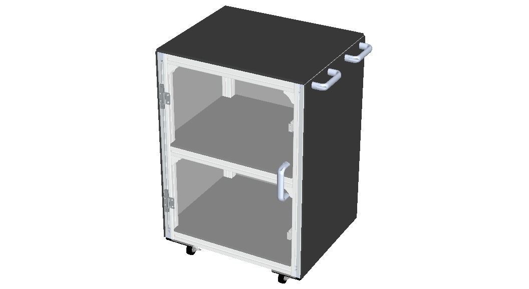 Industrial Aluminum Trolley - Enclosed 3D model_5