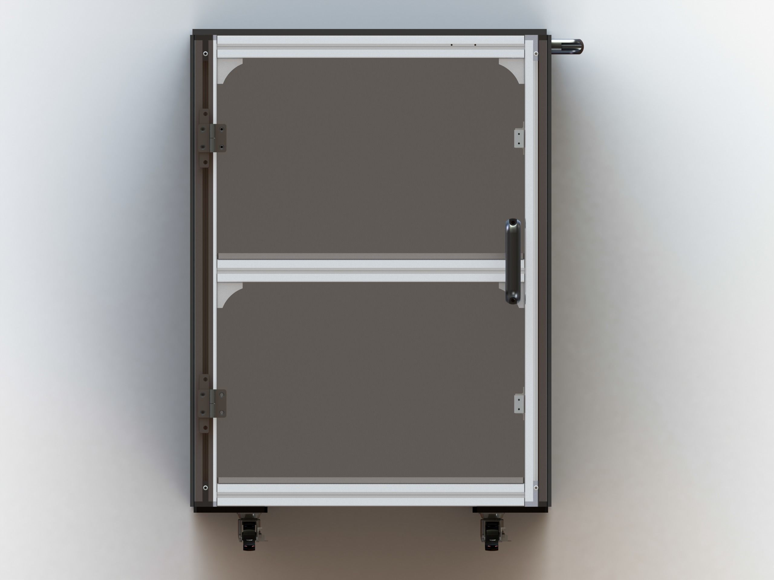 Industrial Aluminum Trolley - Enclosed 3D model_1