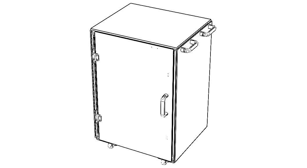 Industrial Aluminum Trolley - Enclosed 3D model_2