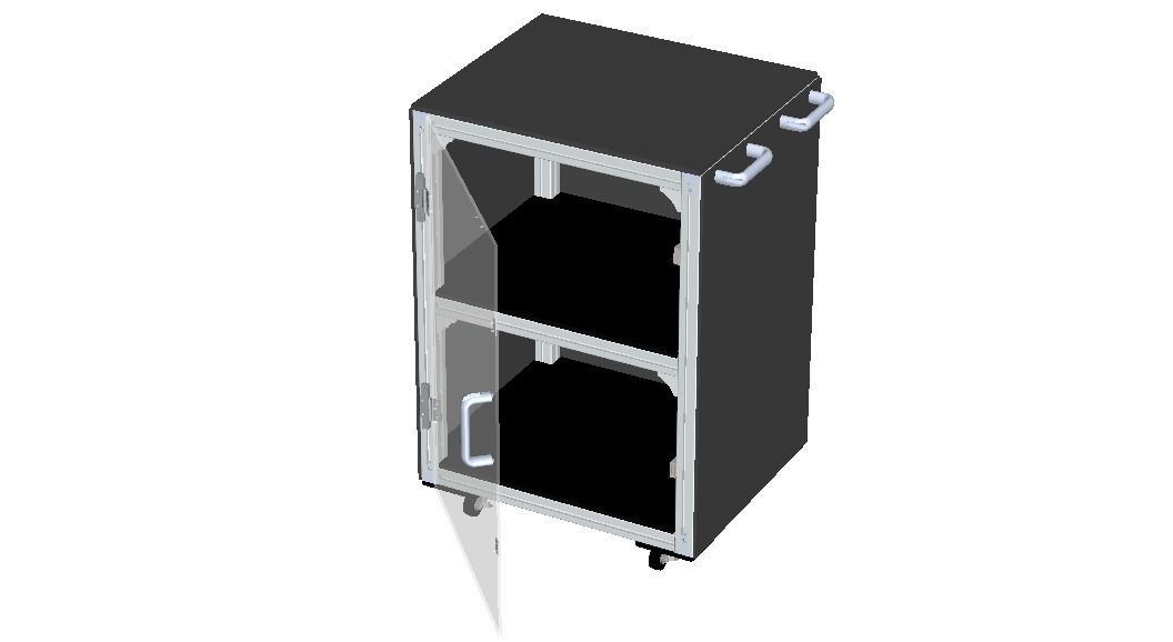 Industrial Aluminum Trolley - Enclosed 3D model_9