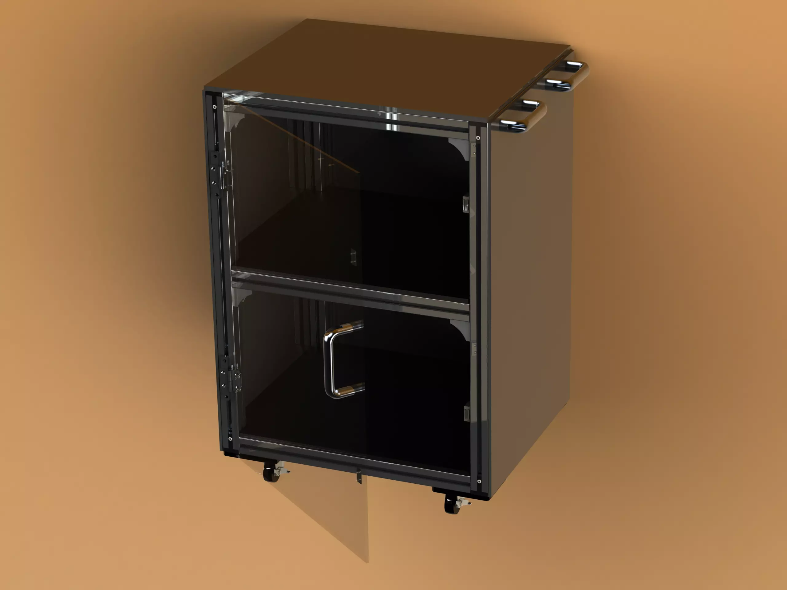 Industrial Aluminum Trolley - Enclosed 3D model_0