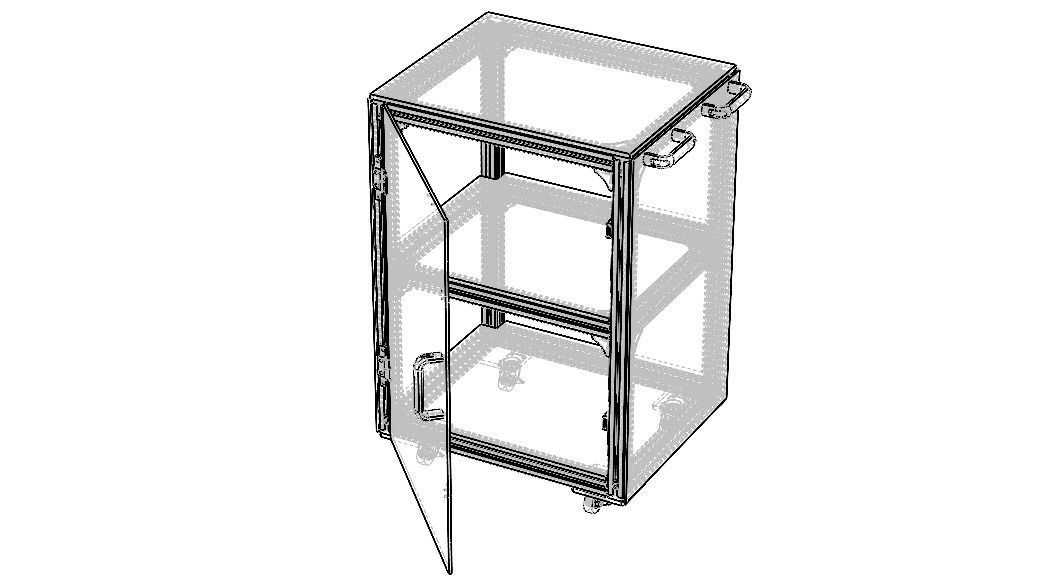 Industrial Aluminum Trolley - Enclosed 3D model_7