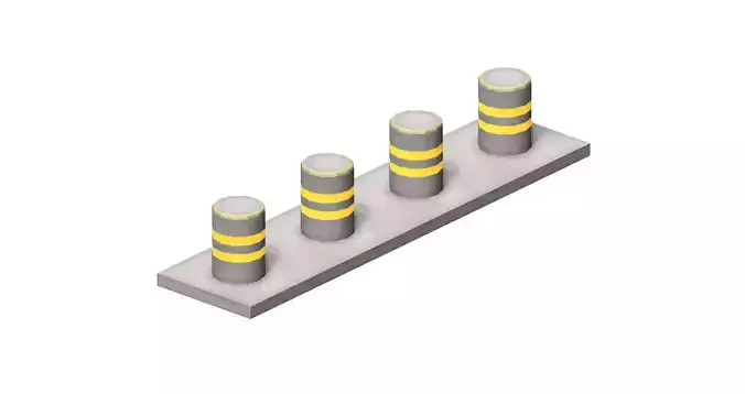 Car metal barrier Low-poly 3D model