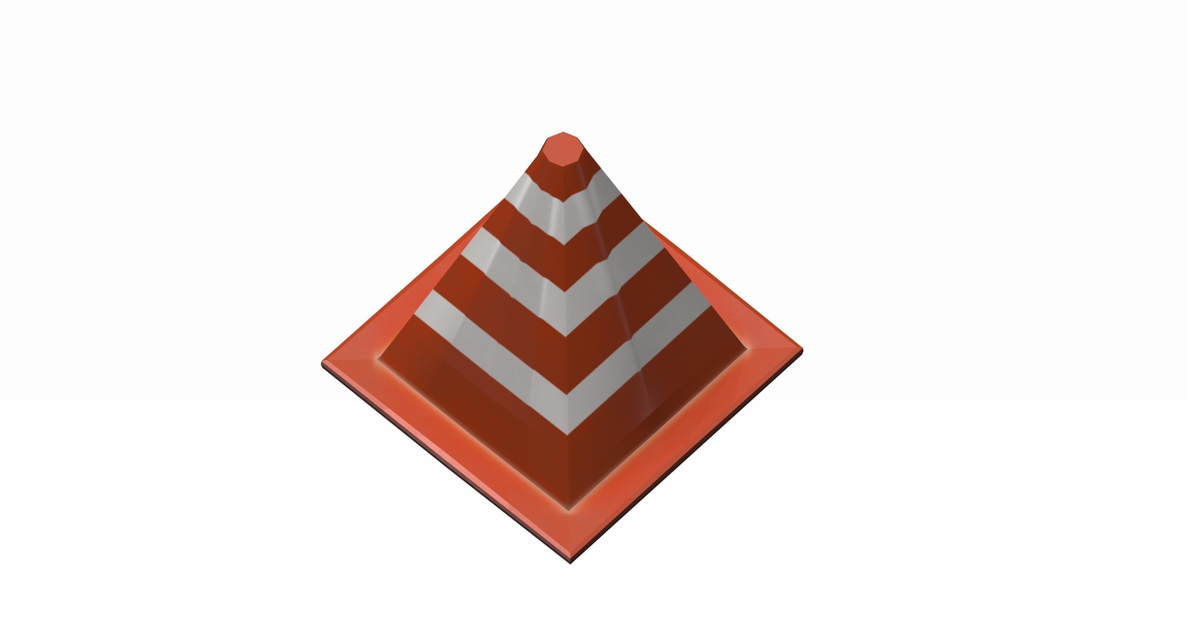 Traffic cone Low-poly 3D model_1