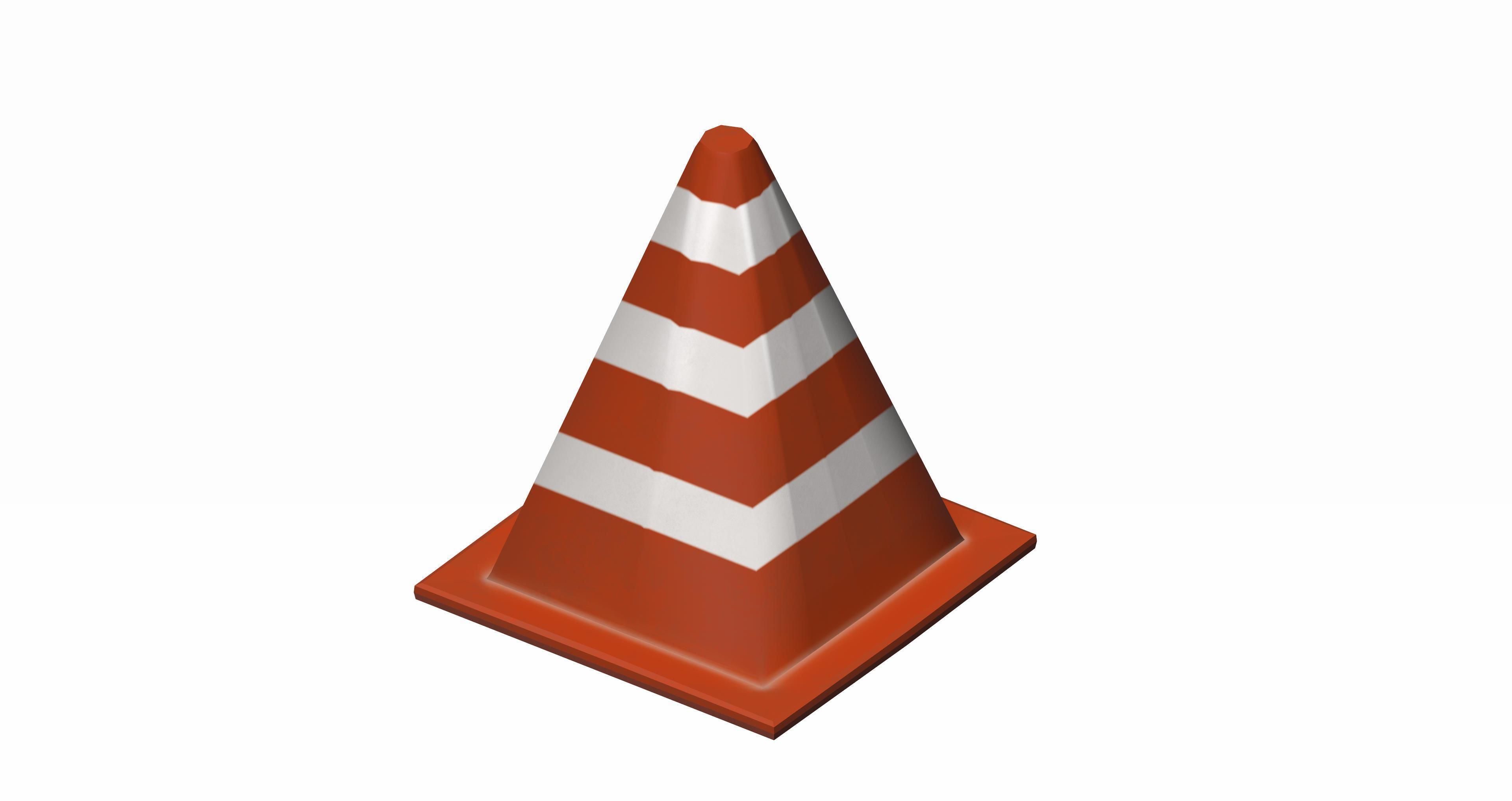 Traffic cone Low-poly 3D model_2