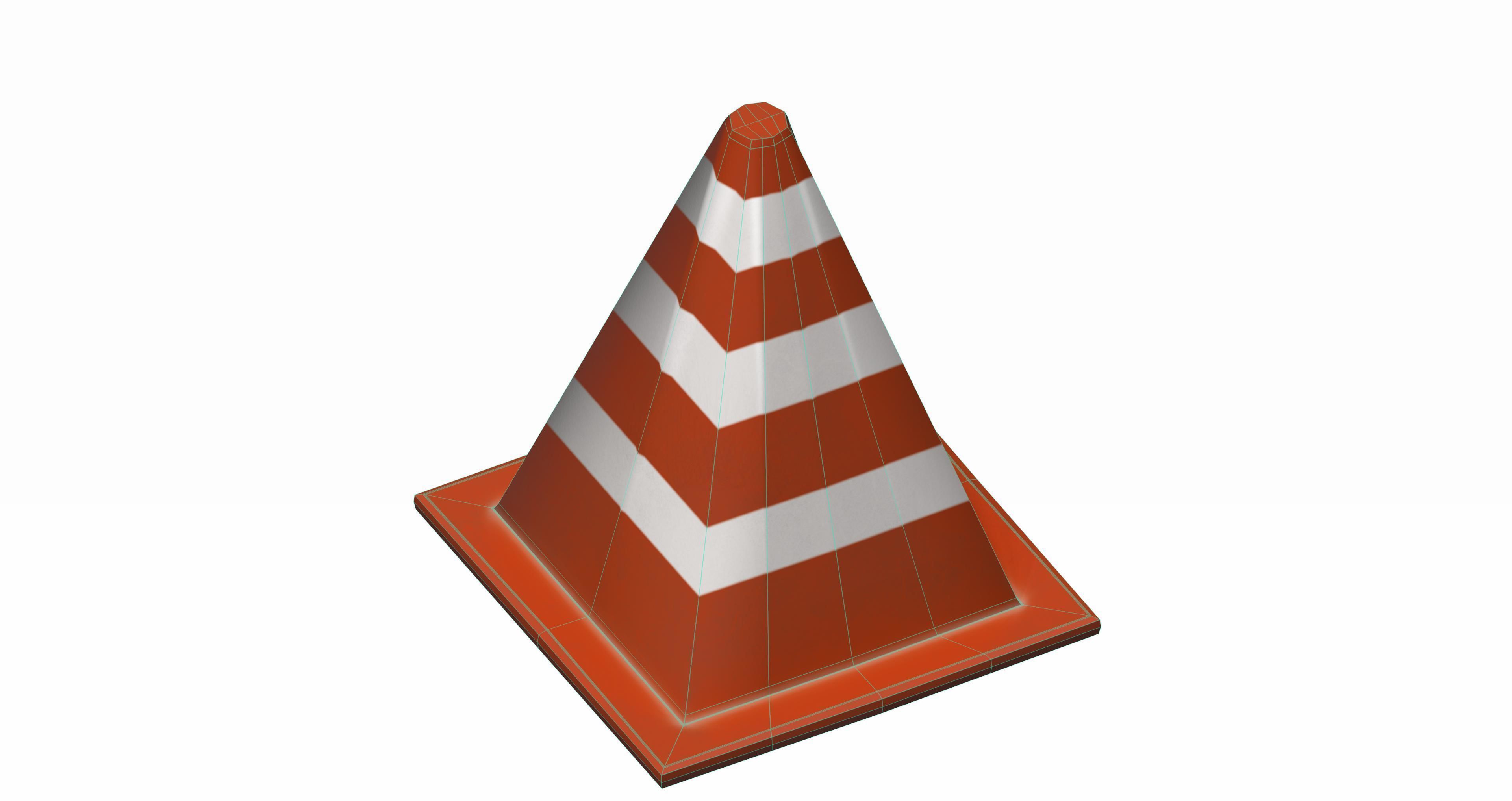Traffic cone Low-poly 3D model_3