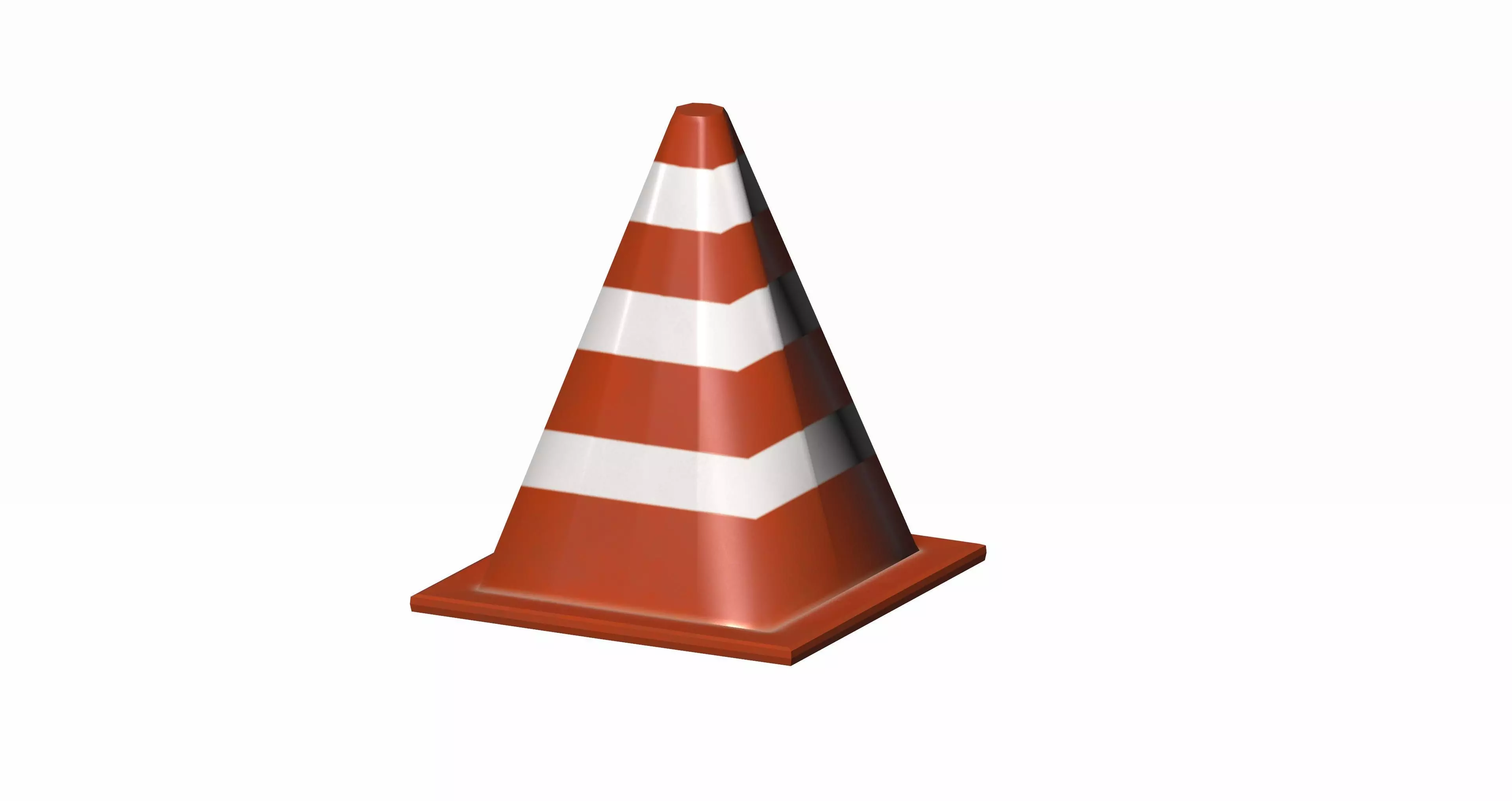 Traffic cone Low-poly 3D model_0