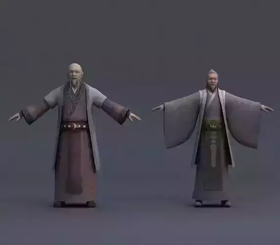 Ancient Asians people Old Man