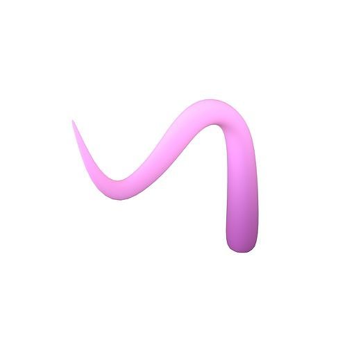 Cartoon Tentacle V1 002 Low-poly 3D model