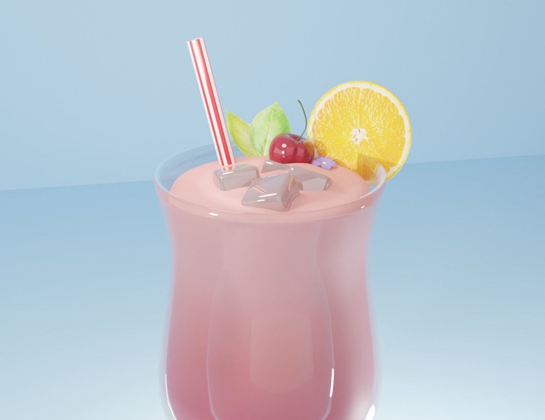 Juice glass 3D model_3