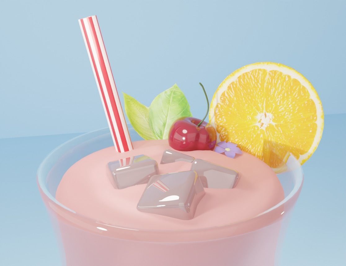 Juice glass 3D model_2