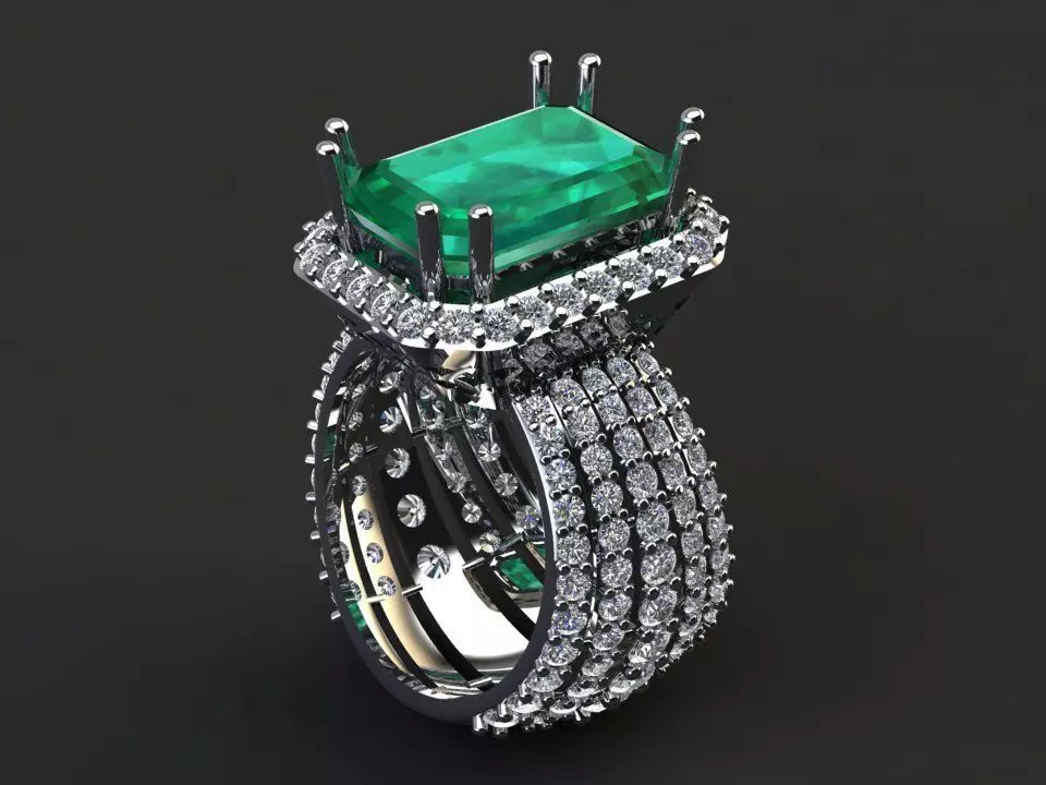 Emerald RING 3D print model