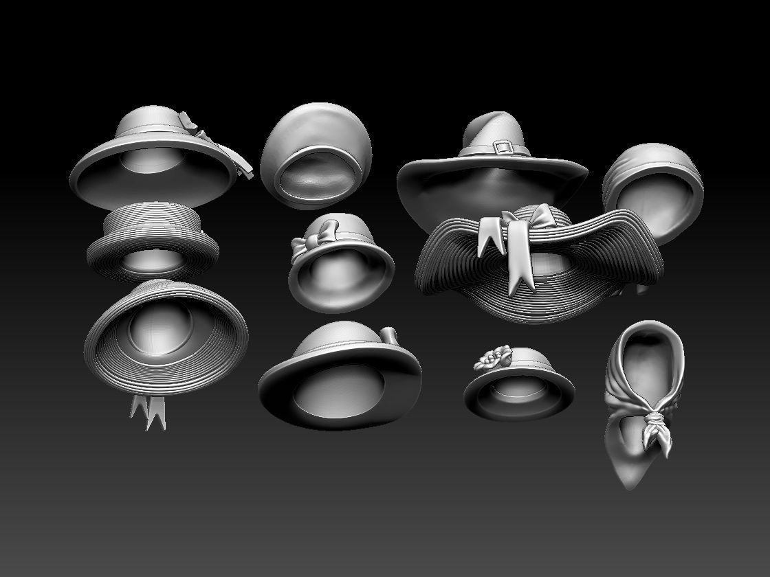 hats female 3D print model_58