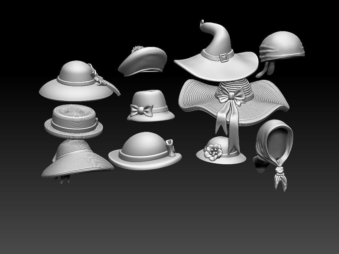 hats female 3D print model_59