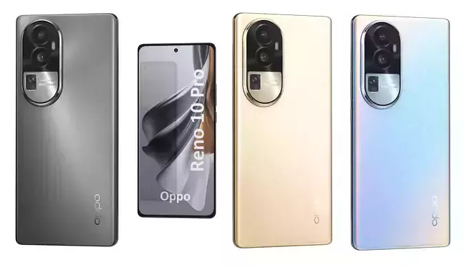 Oppo Reno 10 Pro All Colors Low-poly 3D model