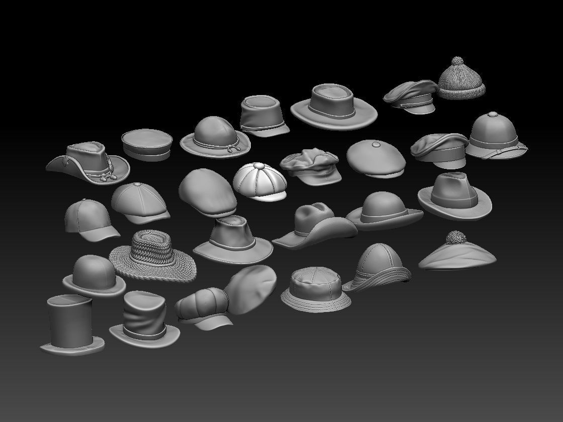 hats male 3D print model_16