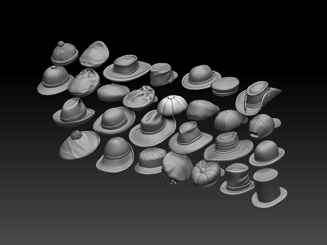 hats male 3D print model_19