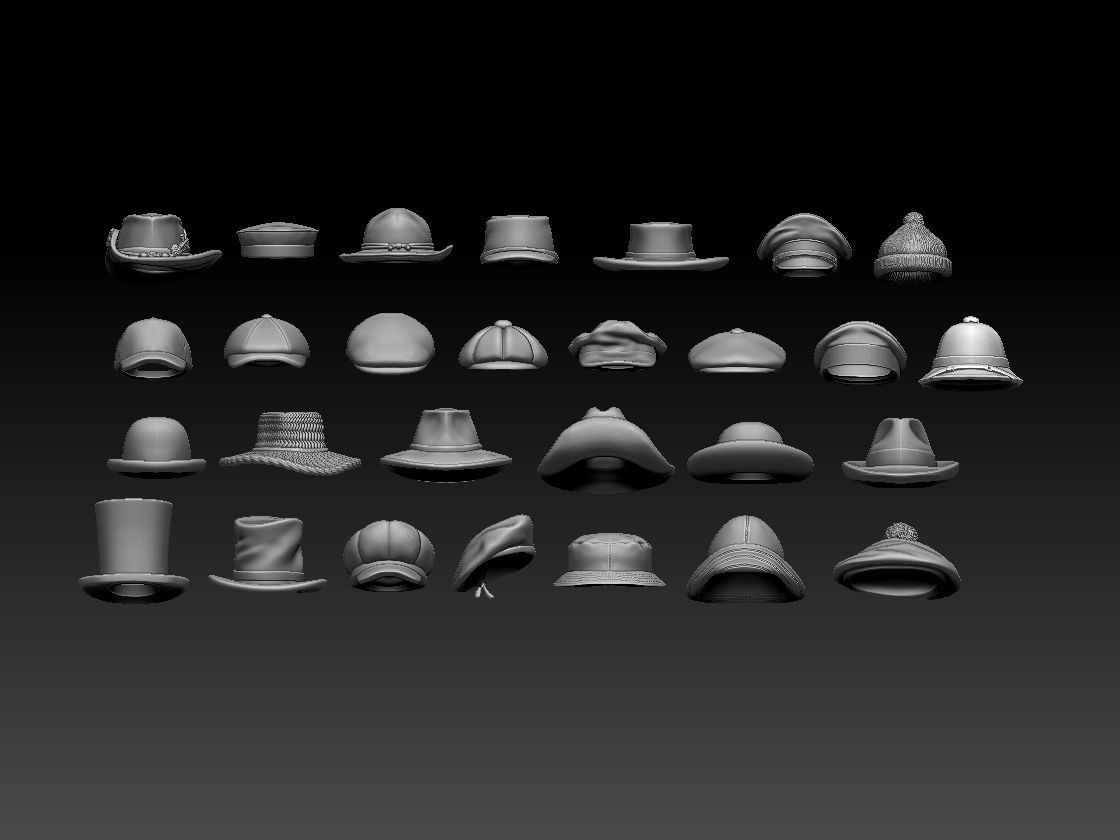 hats male 3D print model_65