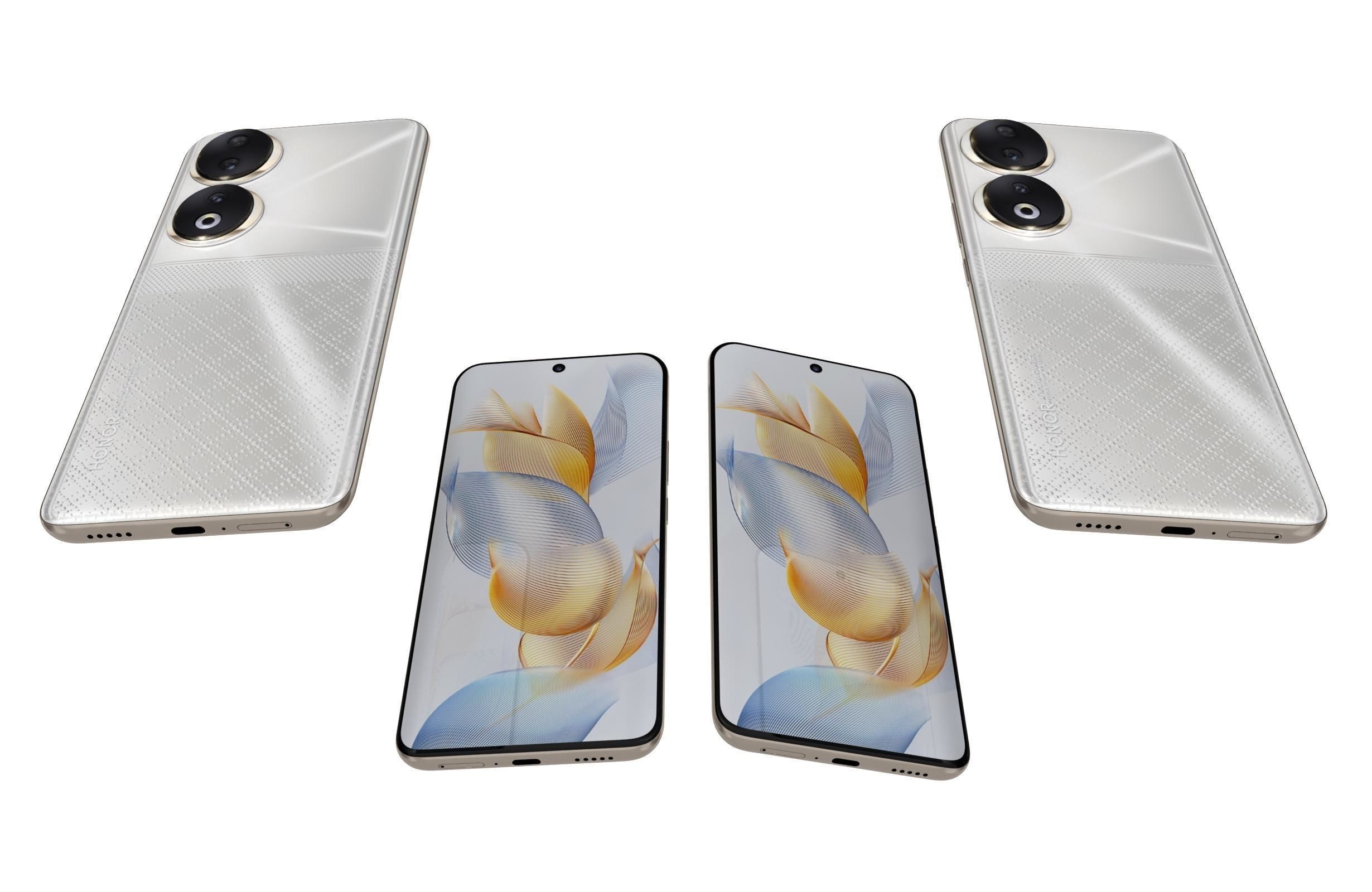 Honor 90 White Low-poly 3D model_5