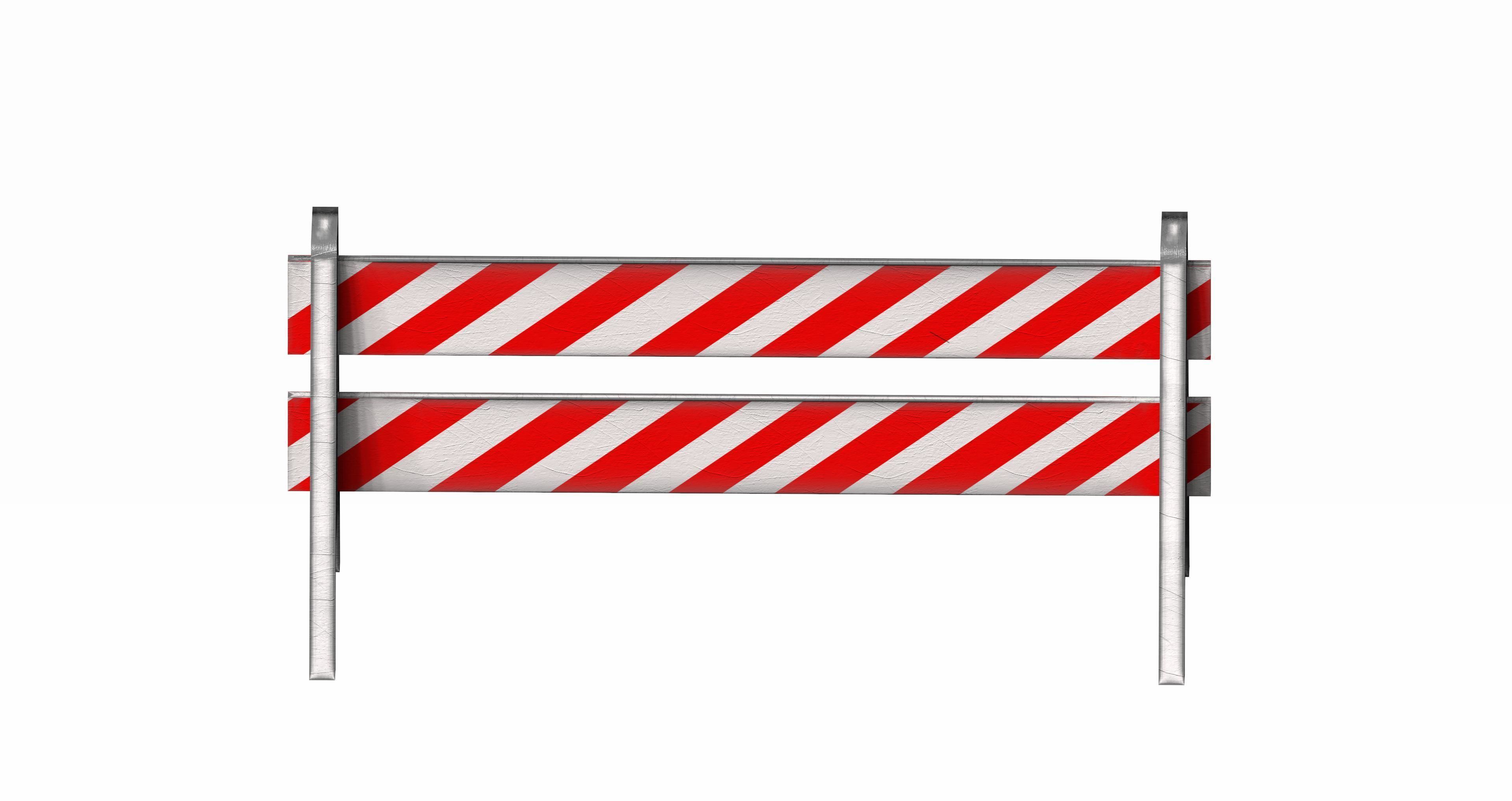 Triangle feeted short strip traffic barrier Low-poly 3D model_2