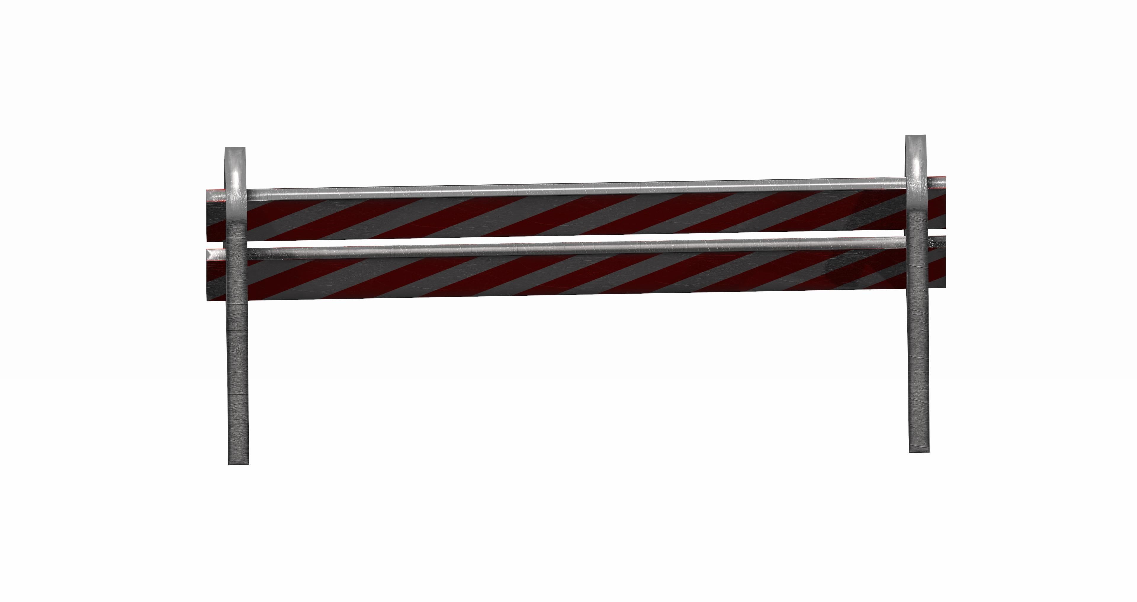 Triangle feeted short strip traffic barrier Low-poly 3D model_3