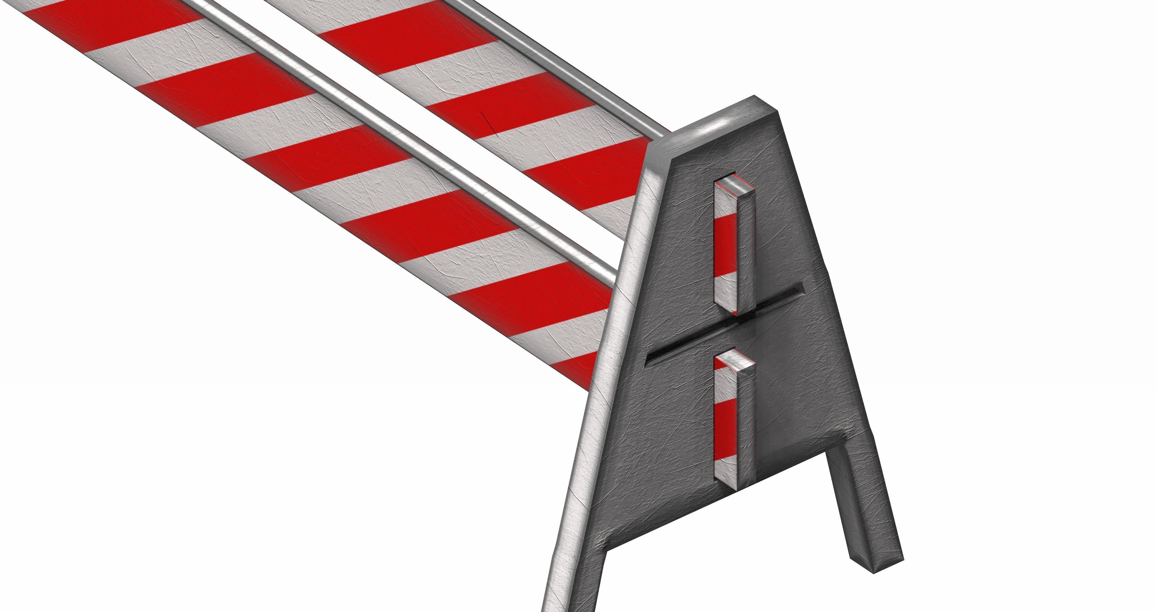 Triangle feeted short strip traffic barrier Low-poly 3D model_4