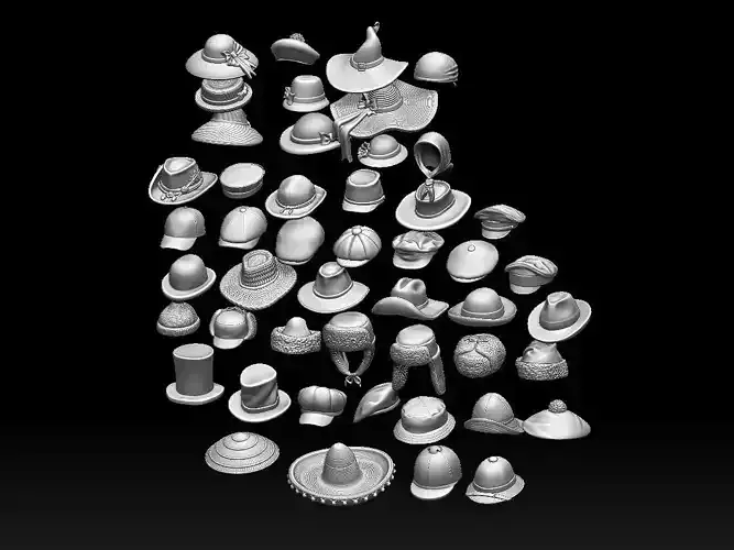 hats helmets caps 3D print model