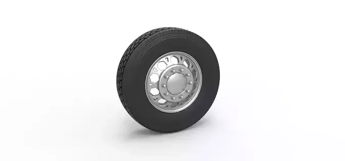 Front custom wheel of semi truck Version 23 Scale 1 to 25 3D print model