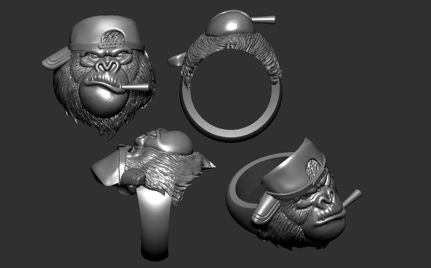 Ring Gorila 3D print model 3D print model_1