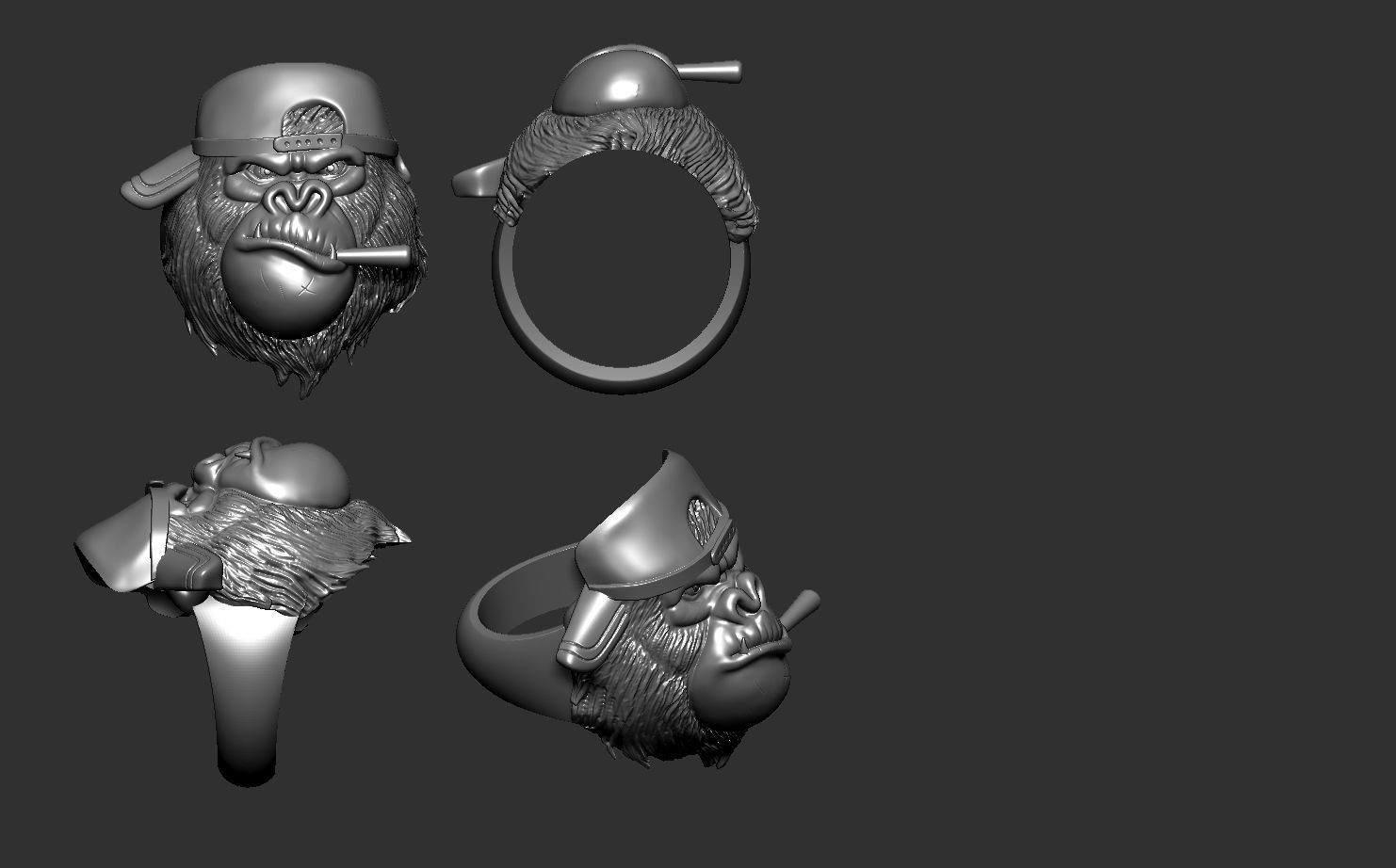 Ring Gorila 3D print model 3D print model_8