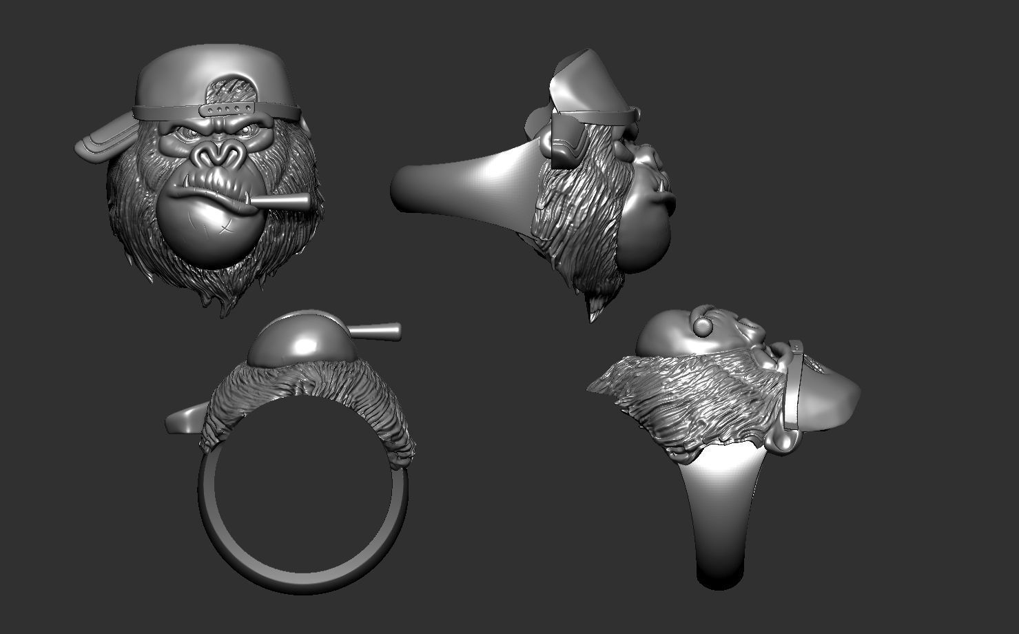 Ring Gorila 3D print model 3D print model_11