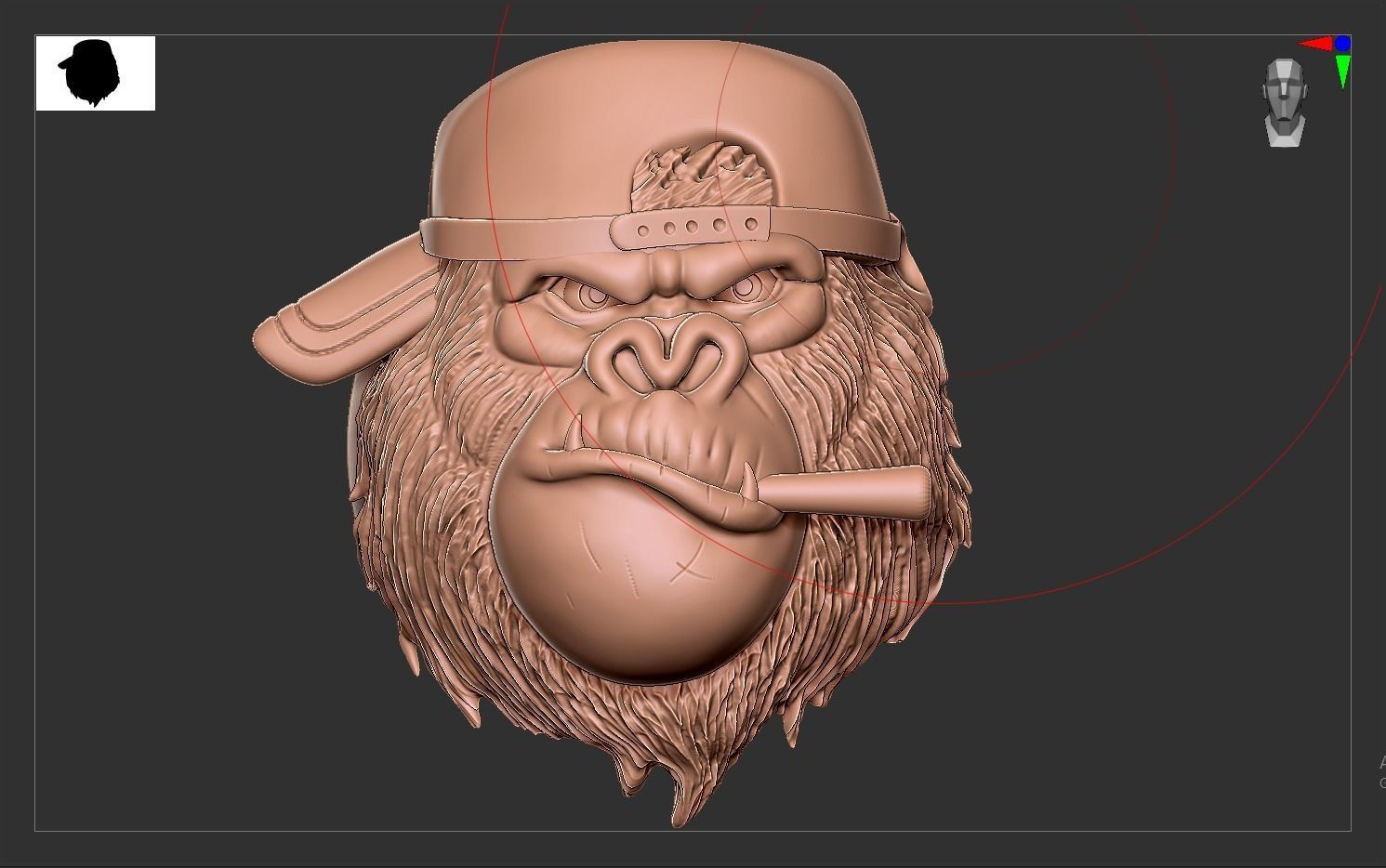 Ring Gorila 3D print model 3D print model_9